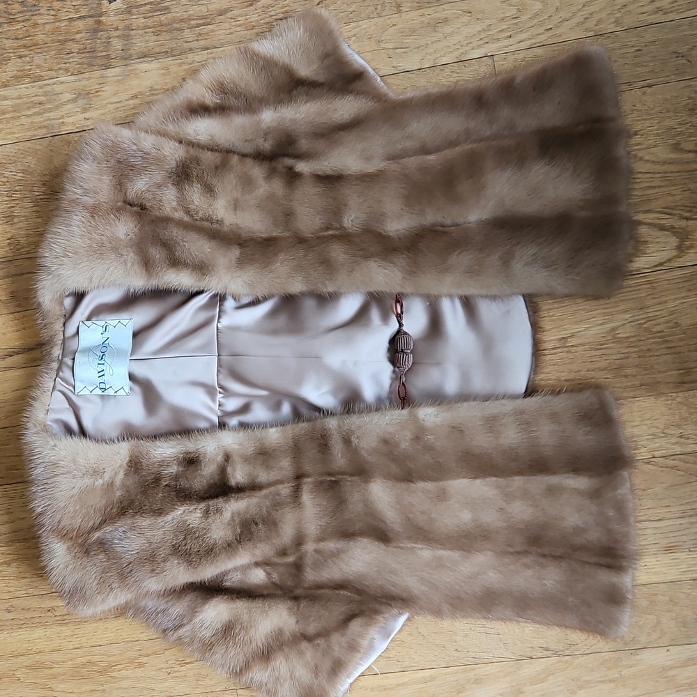 Vintage real mink shawl wrap S/M